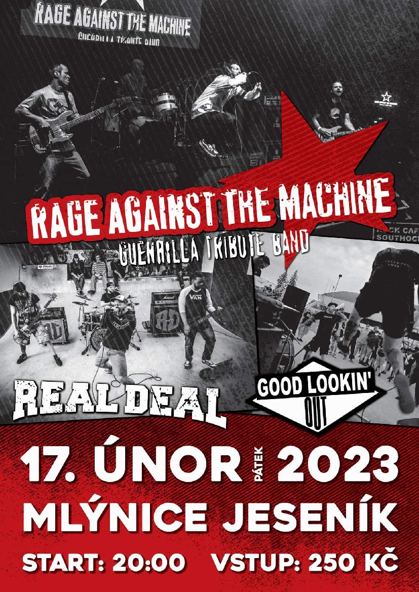 RAGE AGAINST THE MACHINE GUERRILLA TRIBUTE BAND (SK) - REAL DEAL (CZ) - GOOD LOOKIN´ OUT (PL)