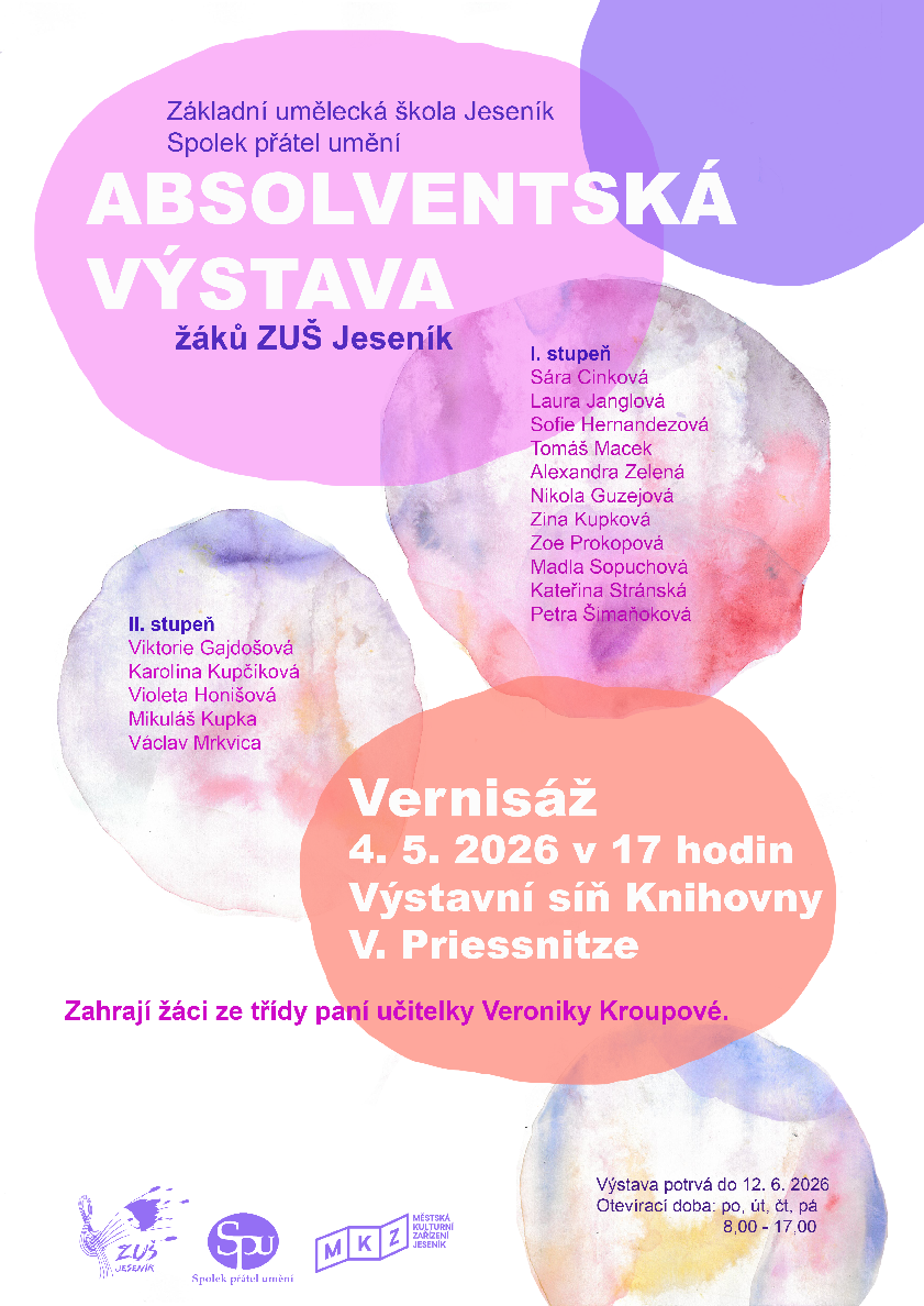Absolventská výstava žáků ZUŠ Jeseník - Vernisáž