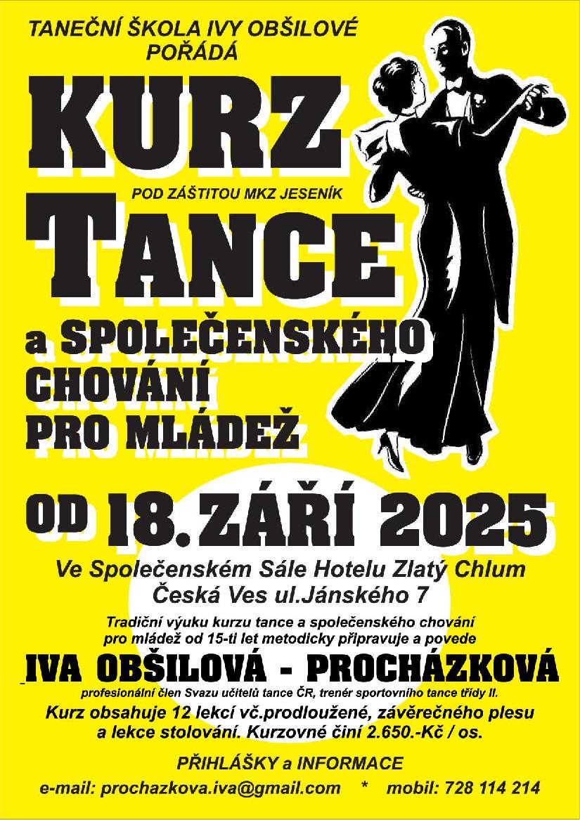 KURZ TANCE A SPOLEČENSKÉHO CHOVÁNÍ PRO MLÁDEŽ