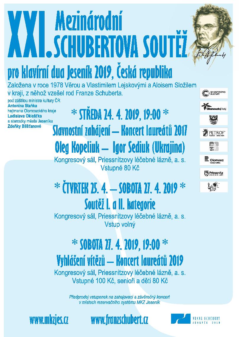ZÁVĚREČNÝ KONCERT SCHUBERTOVY SOUTĚŽE 2019