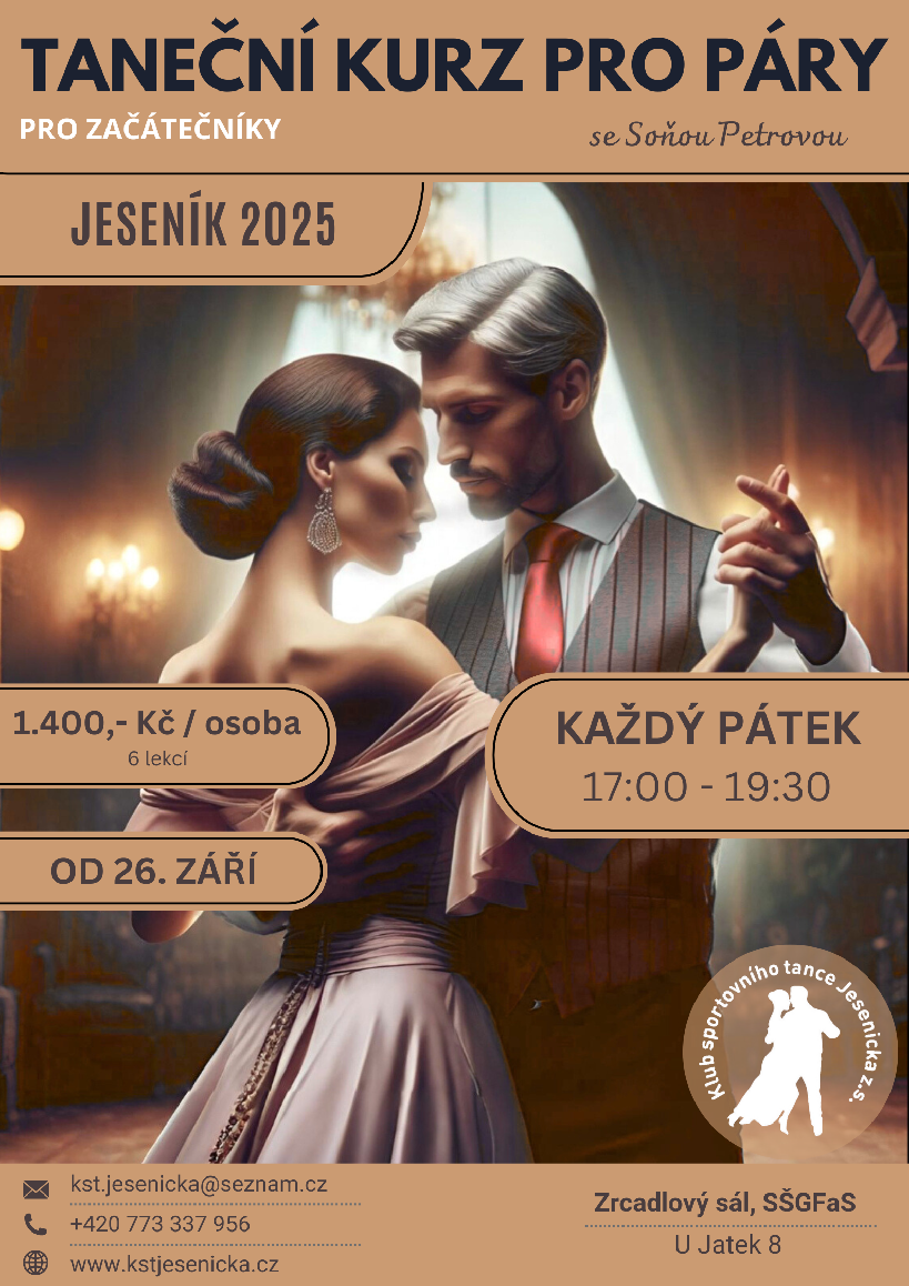 TANEČNÍ KURZ JESENÍK 2025 PRO PÁRY - ZAČÁTEČNÍCI