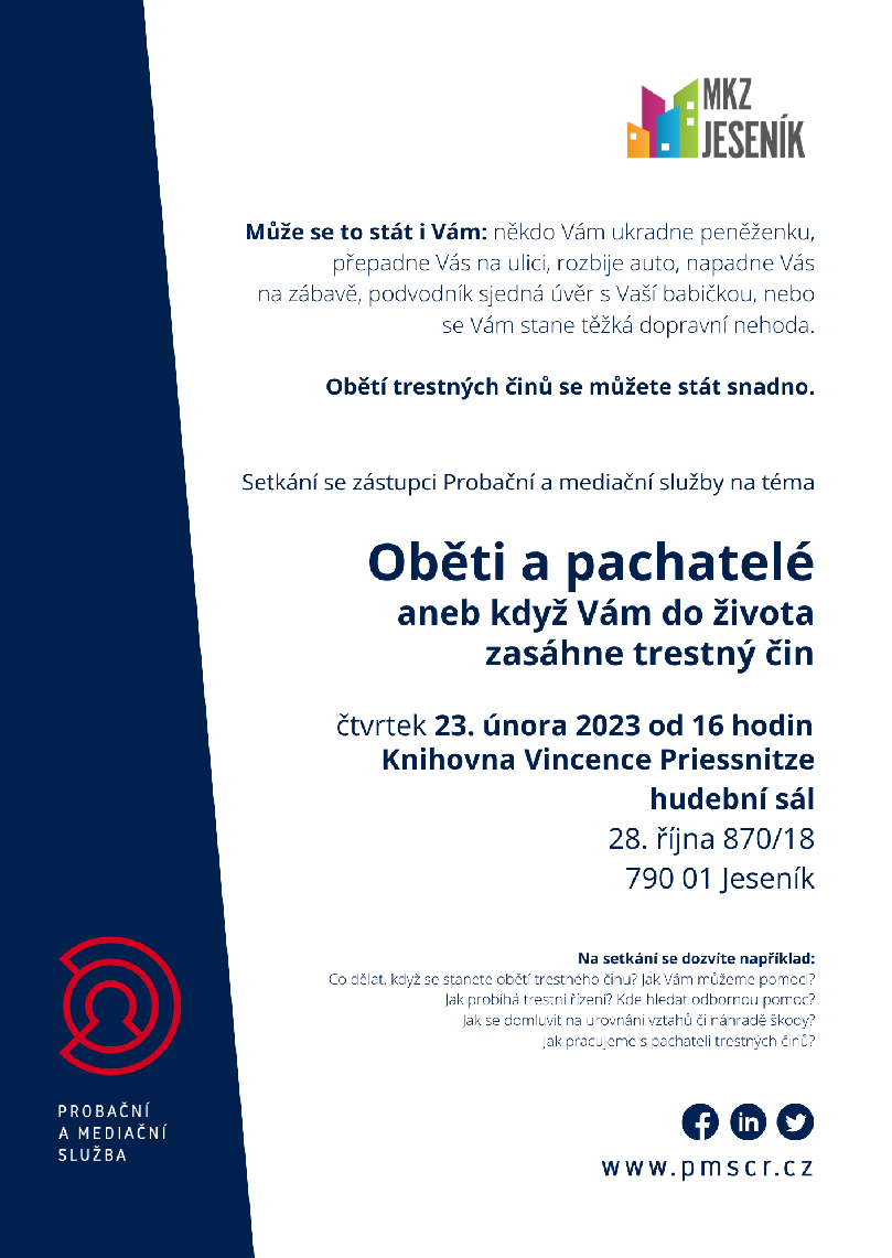 OBĚTI A PACHATELÉ ANEB KDYŽ VÁM DO ŽIVOTA ZASÁHNE TRESTNÝ ČIN