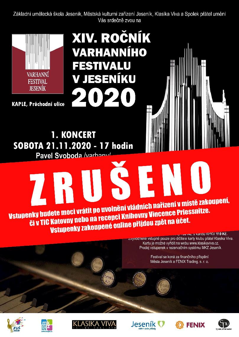 1. KONCERT XIV. ROČNÍKU VARHANNÍHO FESTIVALU - ZRUŠENO