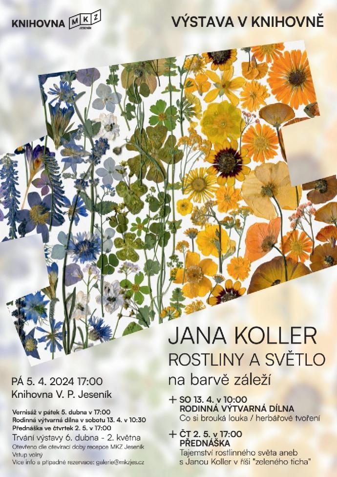 VÝSTAVA JANY KOLLER: ROSTLINY A SVĚTLO - NA BARVĚ ZÁLEŽÍ