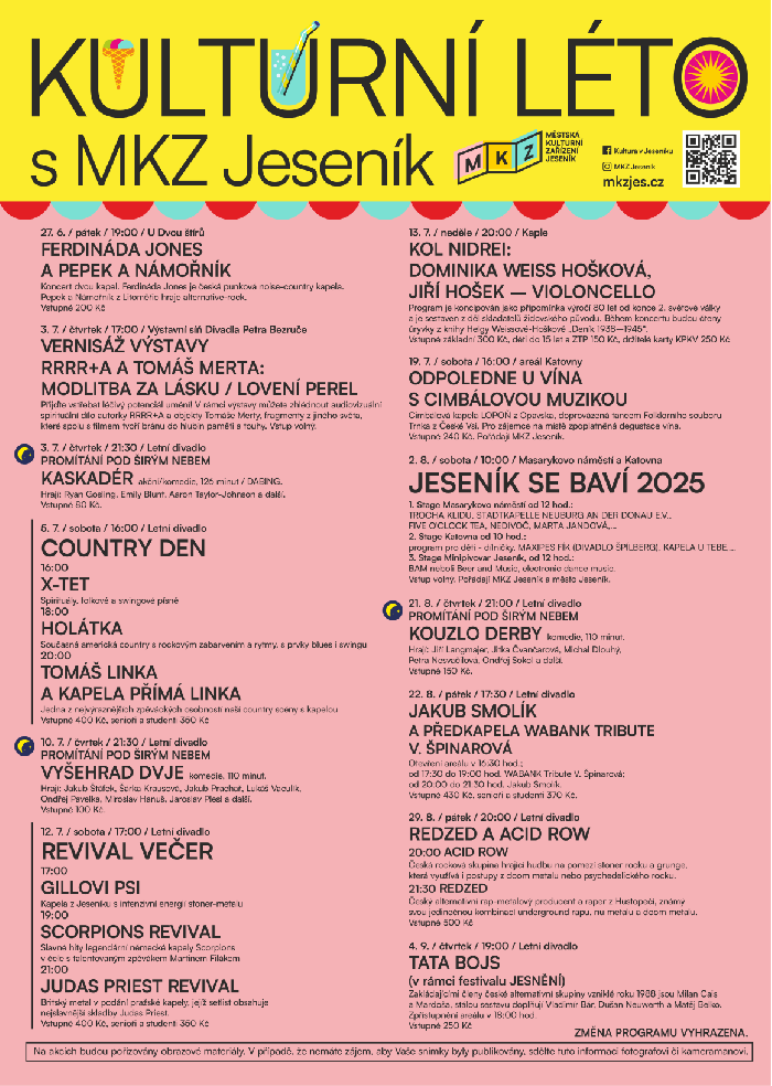 PROŽIJTE KULTURNÍ LÉTO S MKZ JESENÍK!