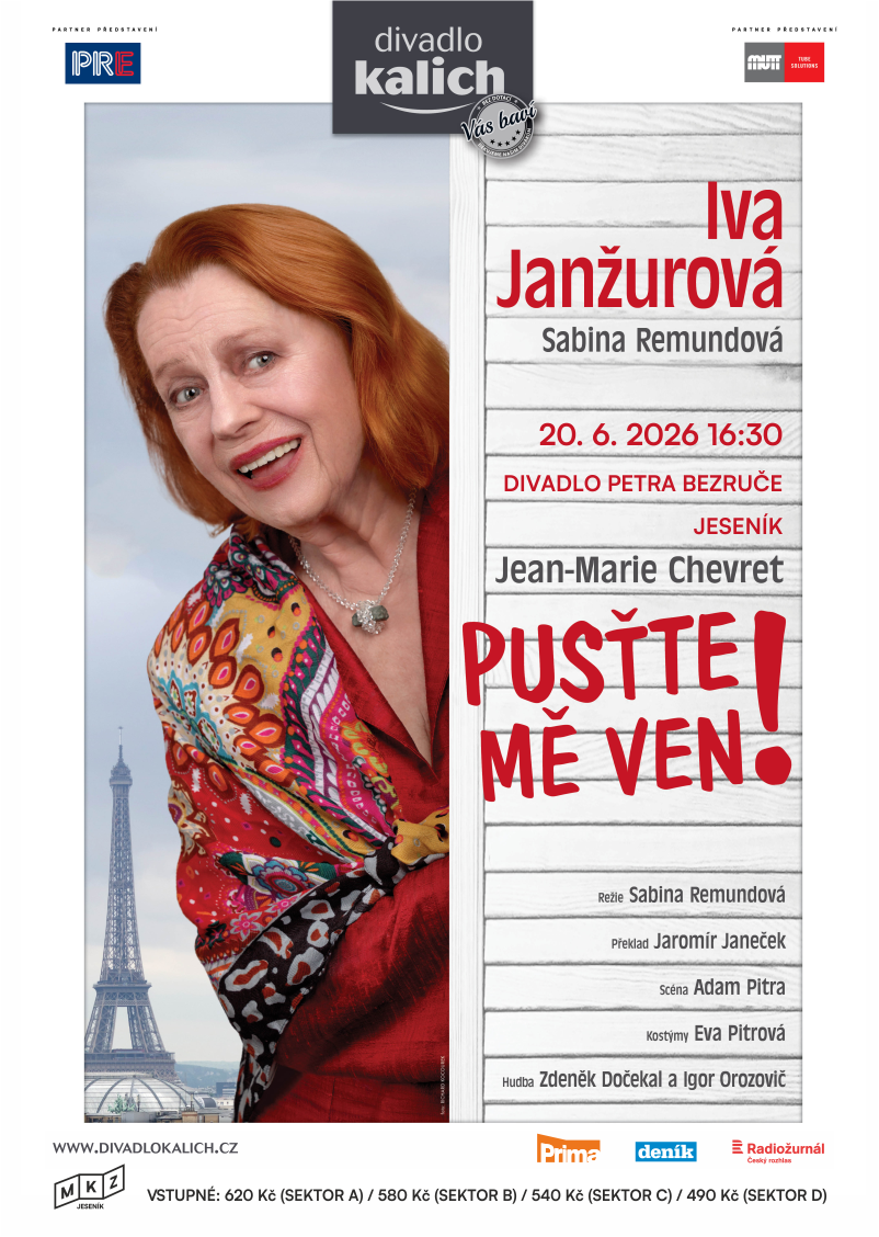 PŘEDSTAVENÍ PUSŤTE MĚ VEN! S IVOU JANŽUROVOU SE USKUTEČNÍ.