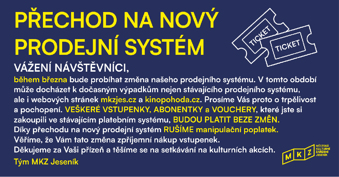 PŘECHOD NA NOVÝ PRODEJNÍ SYSTÉM 